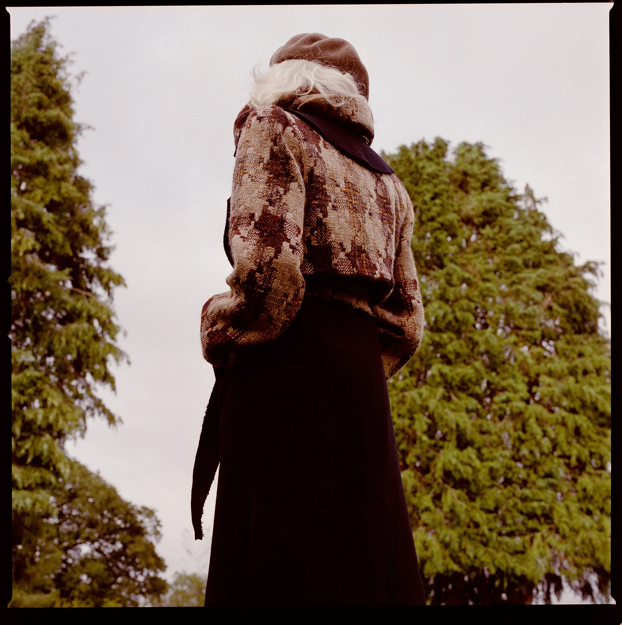 3 in 1 trench coat Magee’s Donegal artisan tweed & contrast black melton raw edge 100% wool