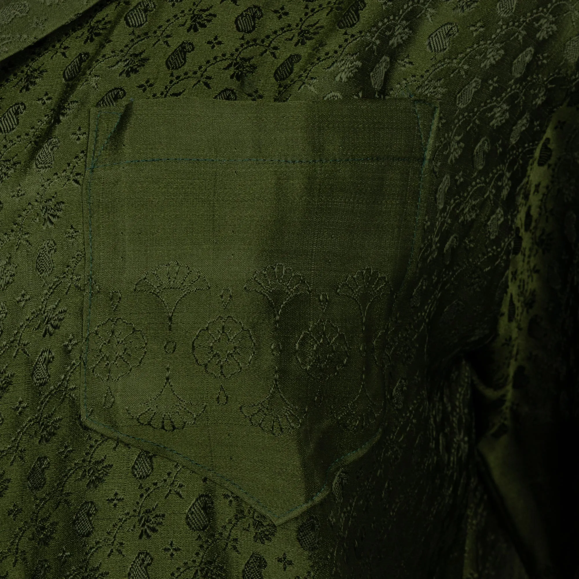 Archway Shirt: Bottle Green Saree