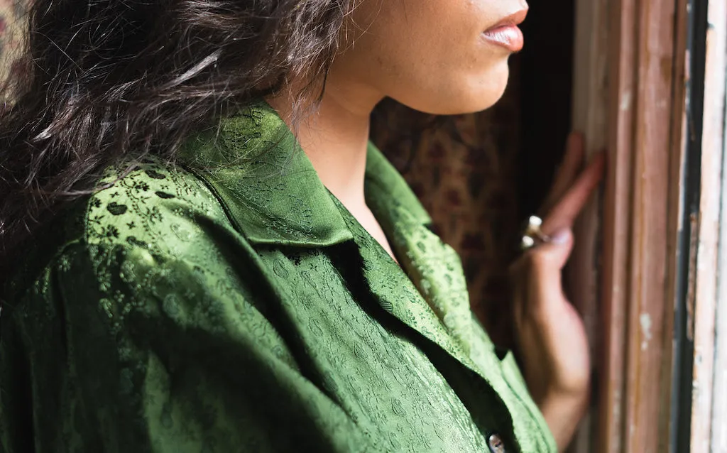 Archway Shirt: Bottle Green Saree