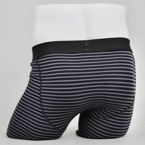 Blue Sky Middle Man Boxer Brief Blk/Grey Stripe Horizontal