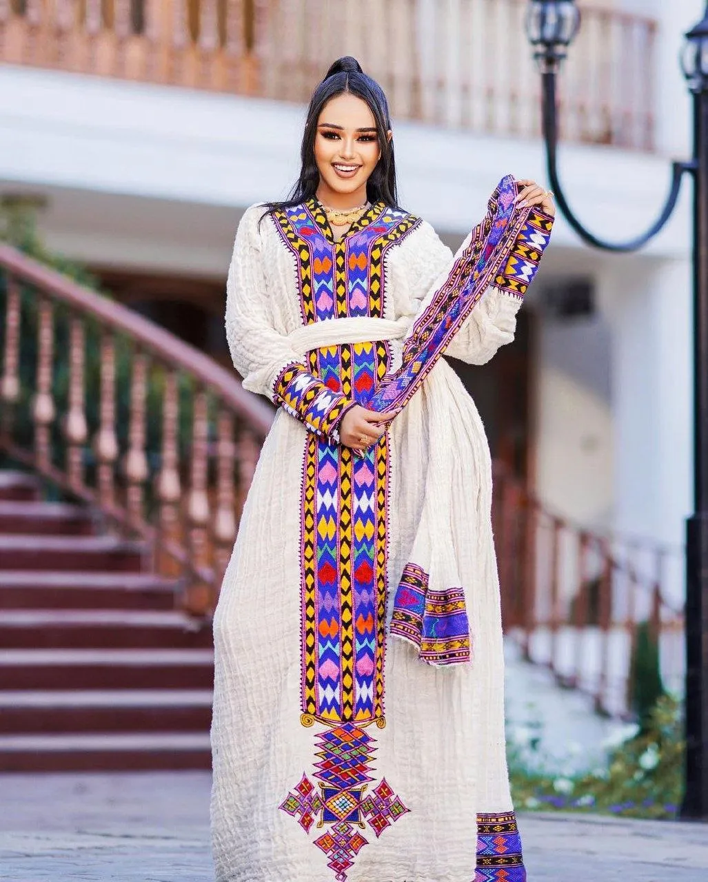 Bright and Colorful Habesha Dress Cultural Dress Ethiopian Traditional Dress