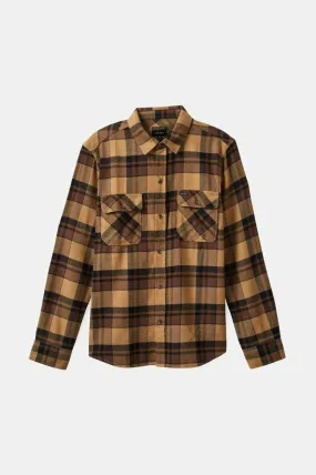 BRIXTON BOWERY FLANNEL TIGERS EYE/PINECONE BROWN