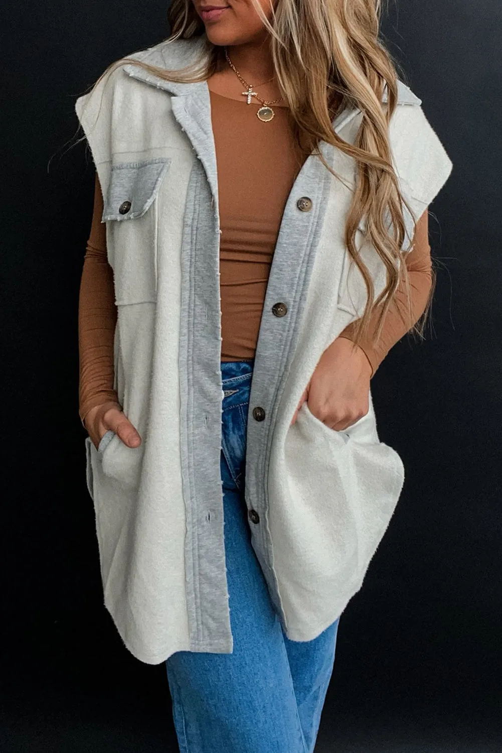 Button-Down Denim Vest