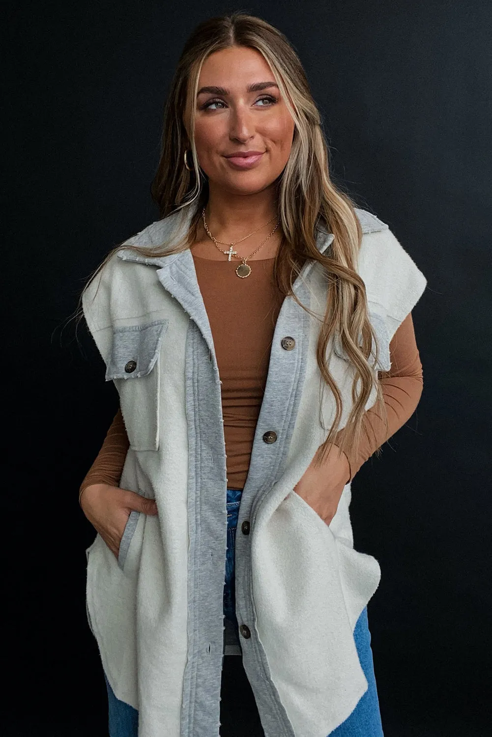 Button-Down Denim Vest