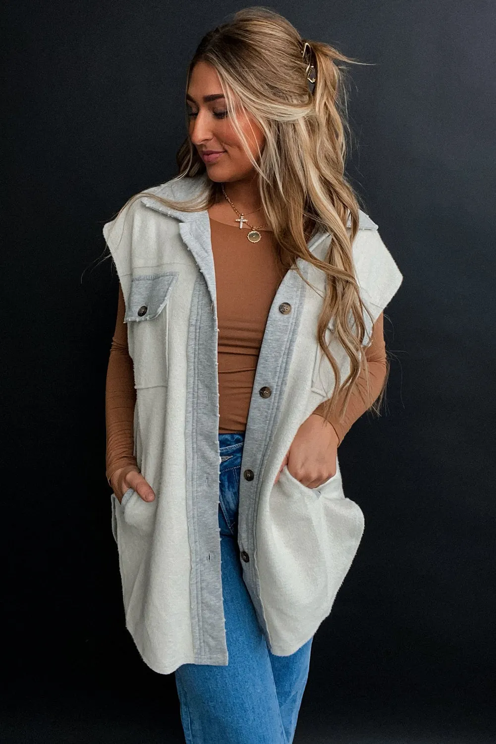 Button-Down Denim Vest