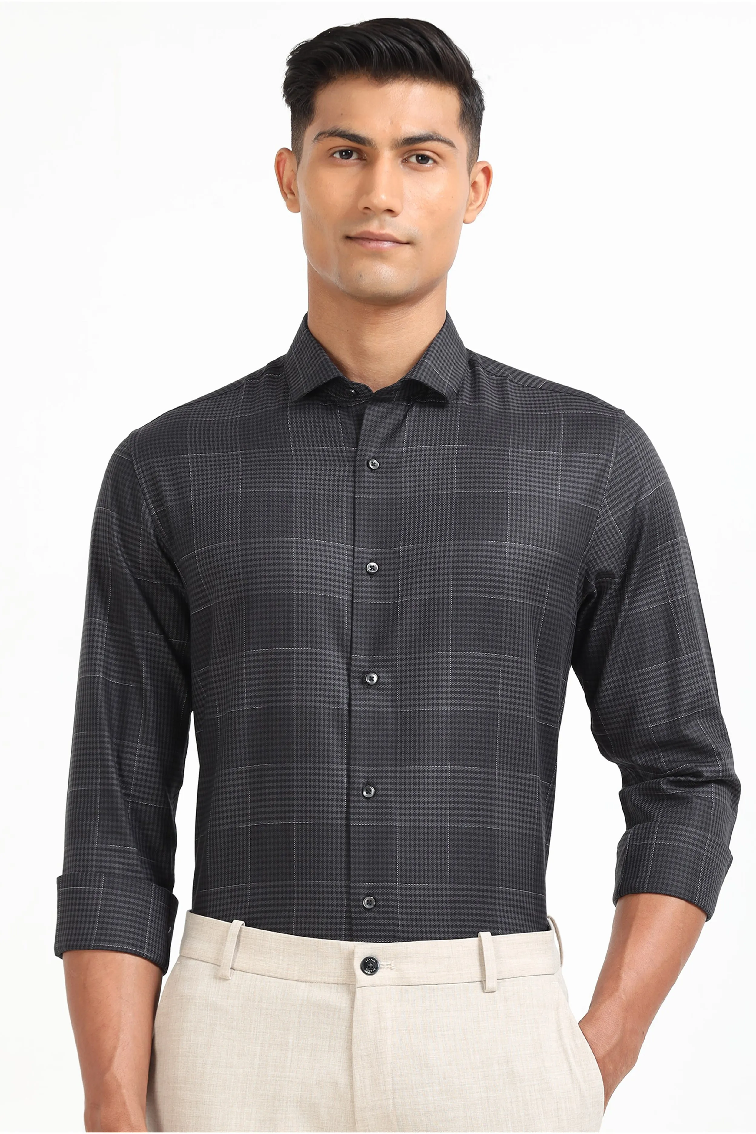 Charcoal Lattice Shirt