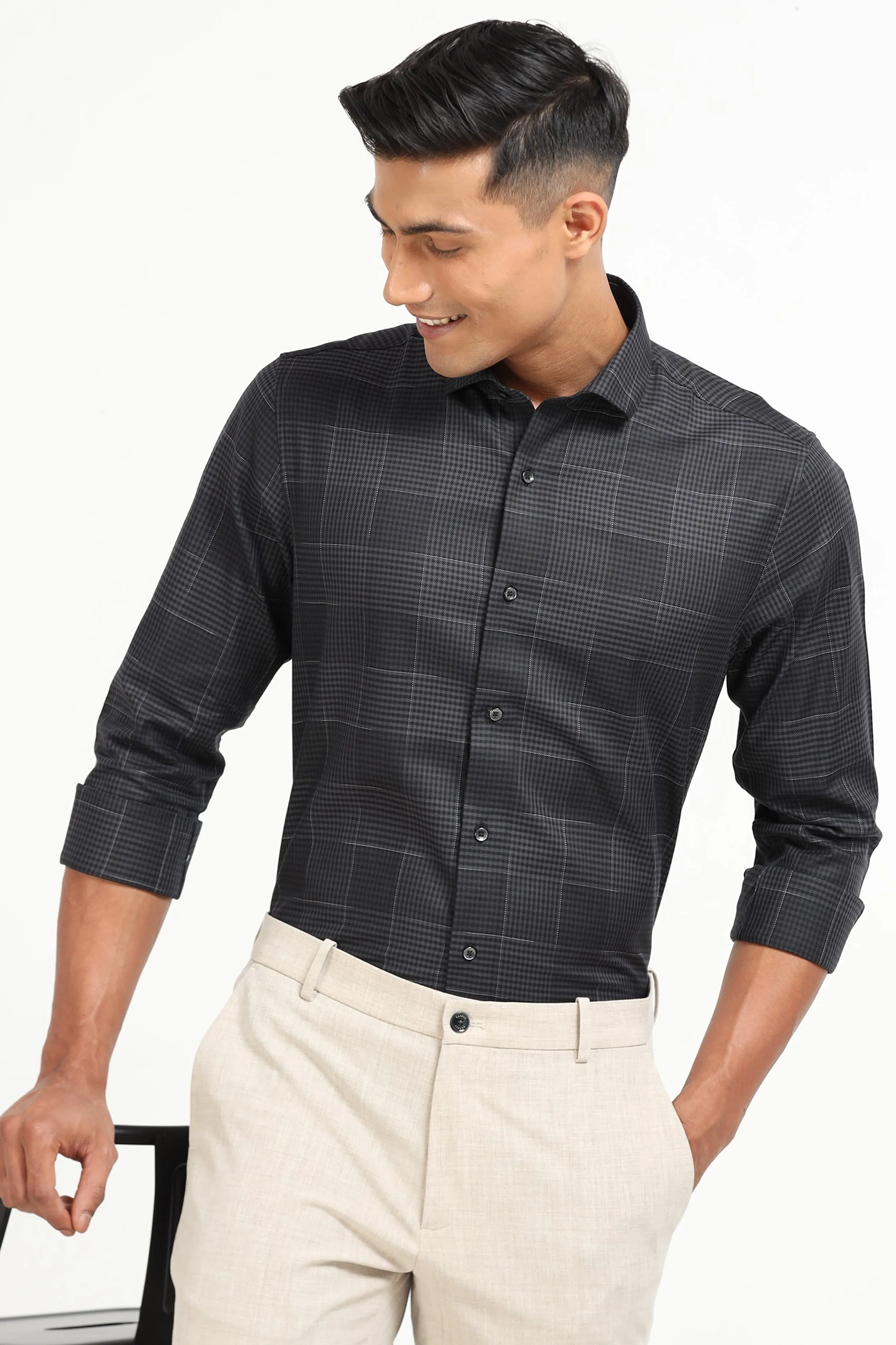 Charcoal Lattice Shirt