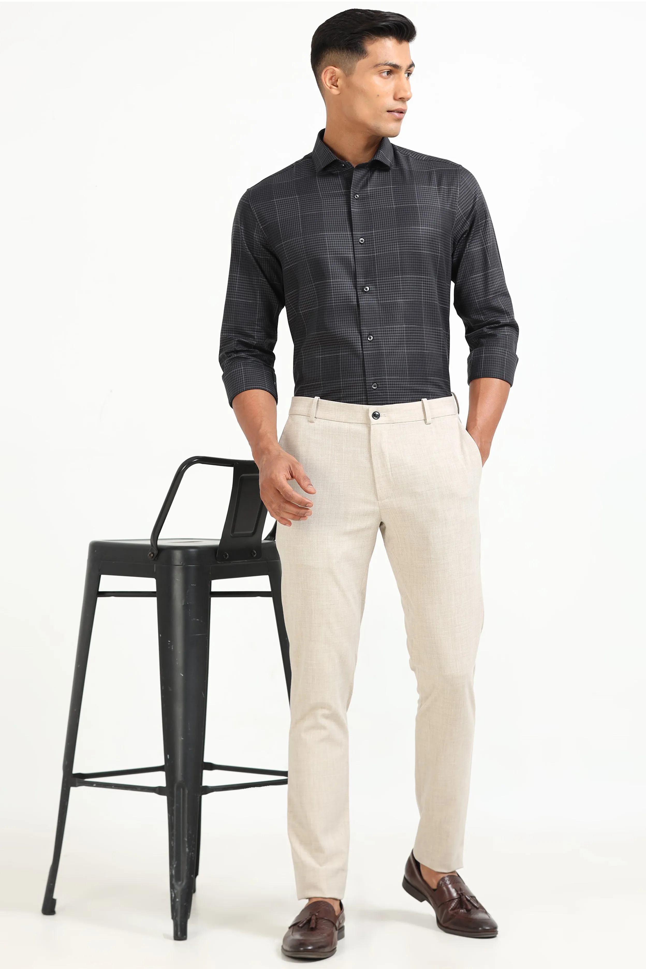 Charcoal Lattice Shirt