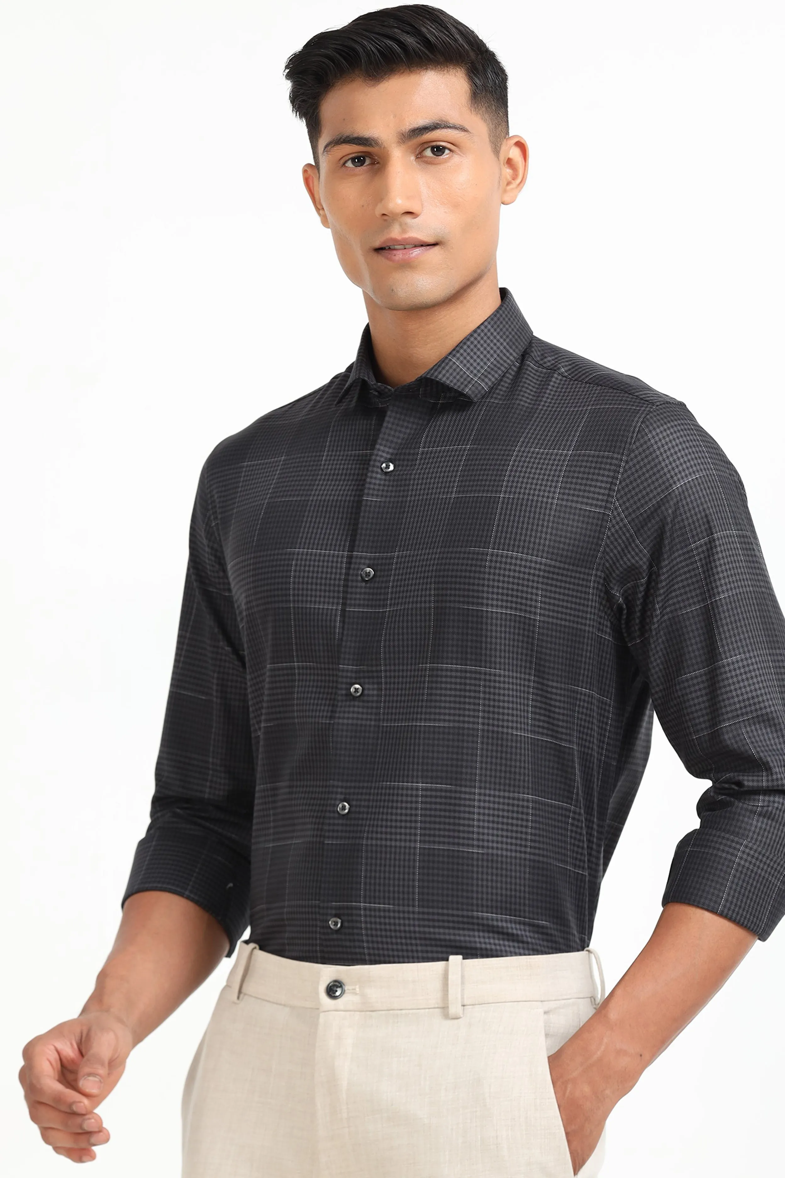Charcoal Lattice Shirt