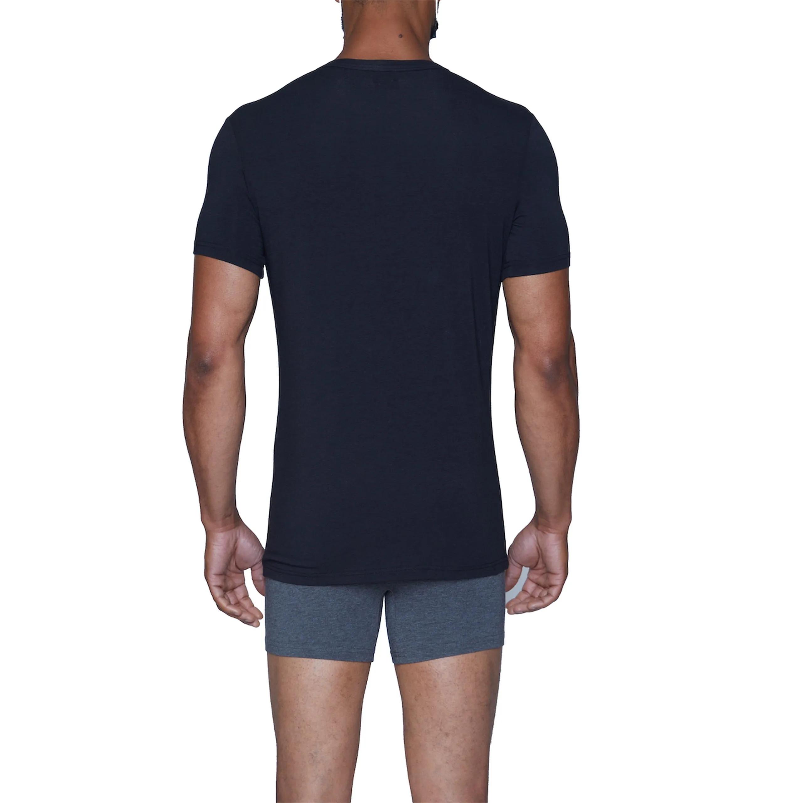 Crew Neck Undershirt in Black by Wood Underwear