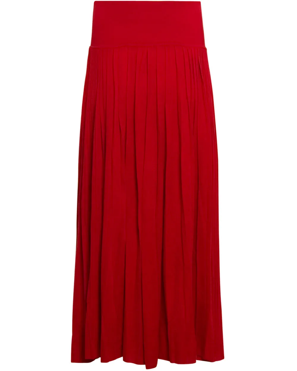 Crimson Silky Pleat Skirt