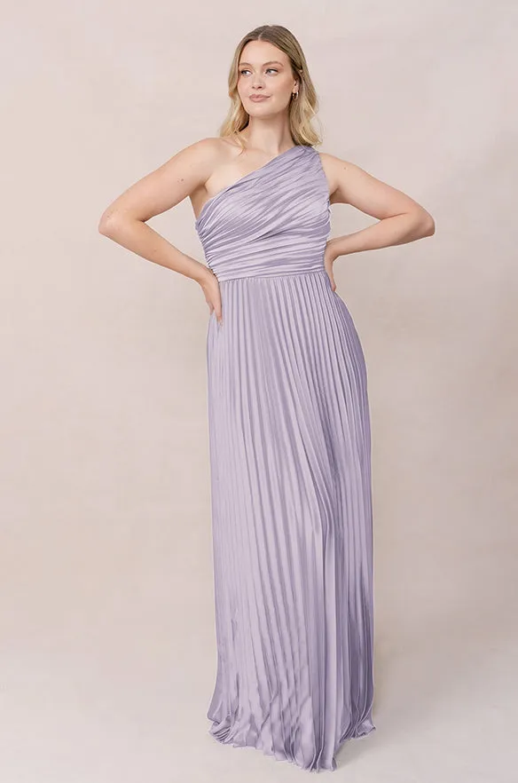 Declan Satin Pleated Dress | Made To Order