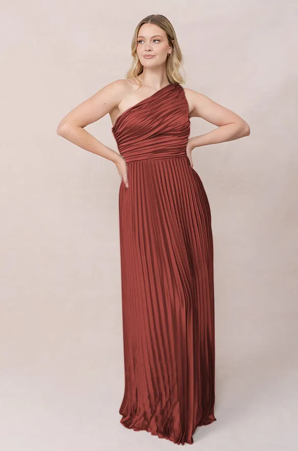 Declan Satin Pleated Dress | Made To Order