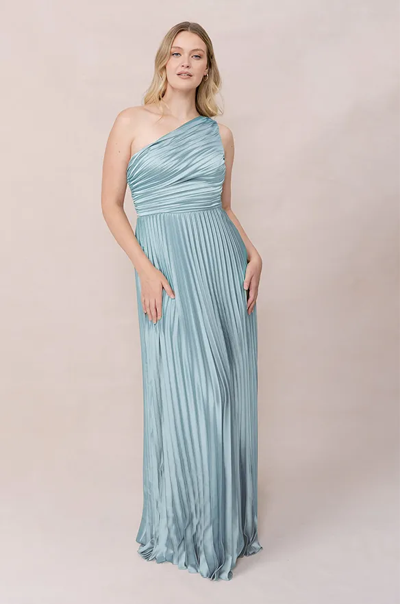 Declan Satin Pleated Dress | Made To Order