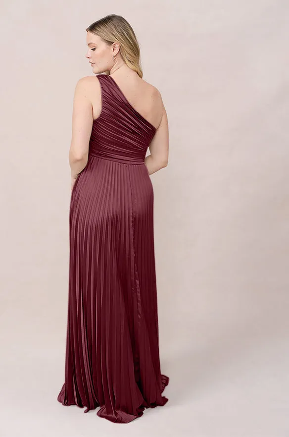 Declan Satin Pleated Dress | Made To Order