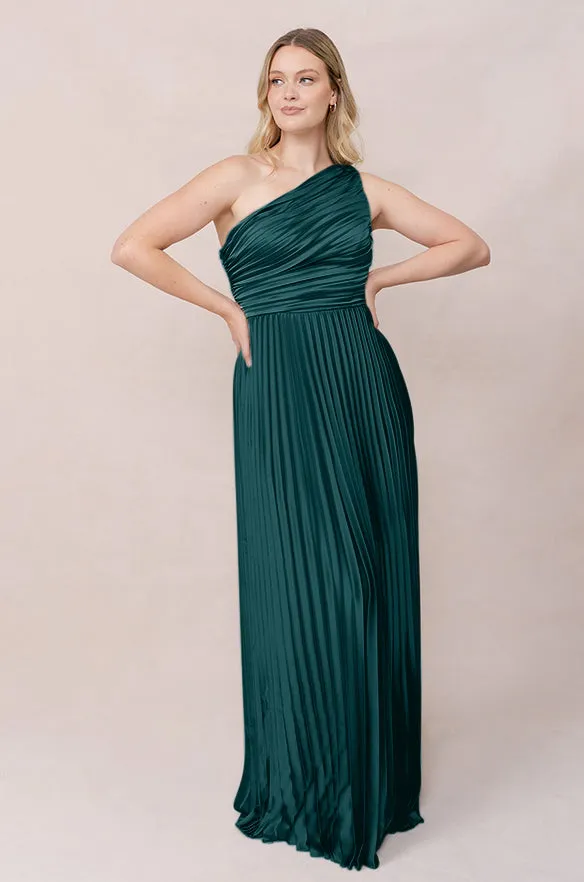 Declan Satin Pleated Dress | Made To Order