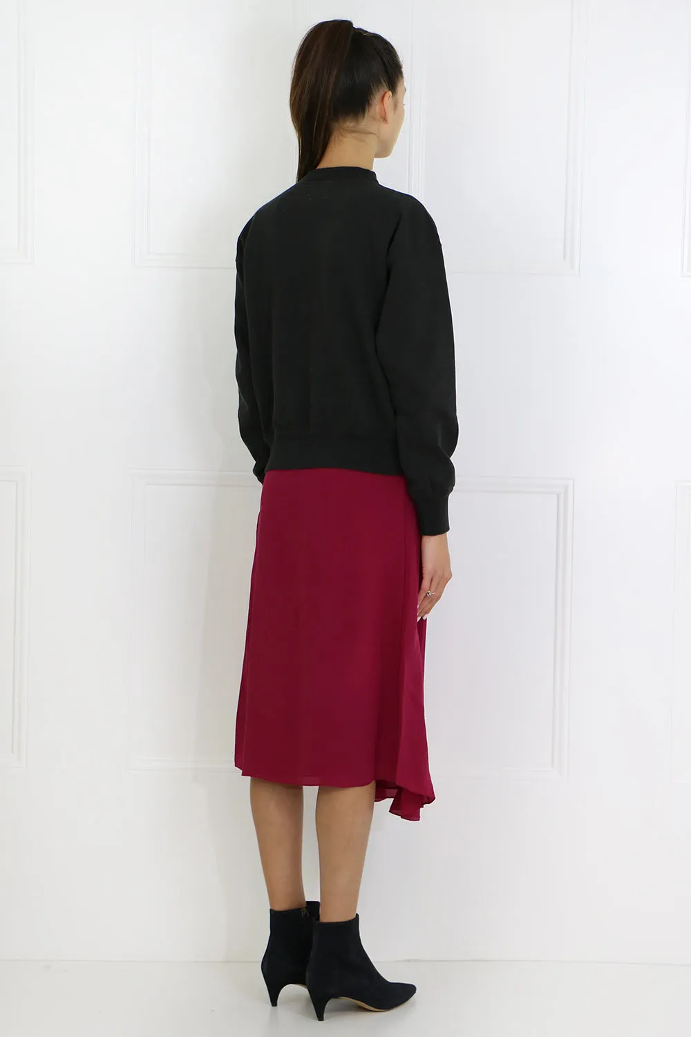 ETOILE YEBA PLEATED MIDI SKIRT | RASPBERRY