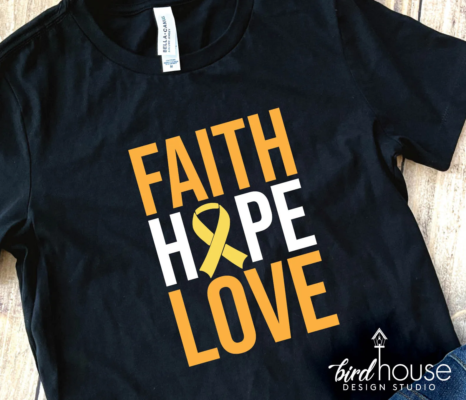 Faith Hope Love Ribbon Shirt, Childhood Cancer Awareness