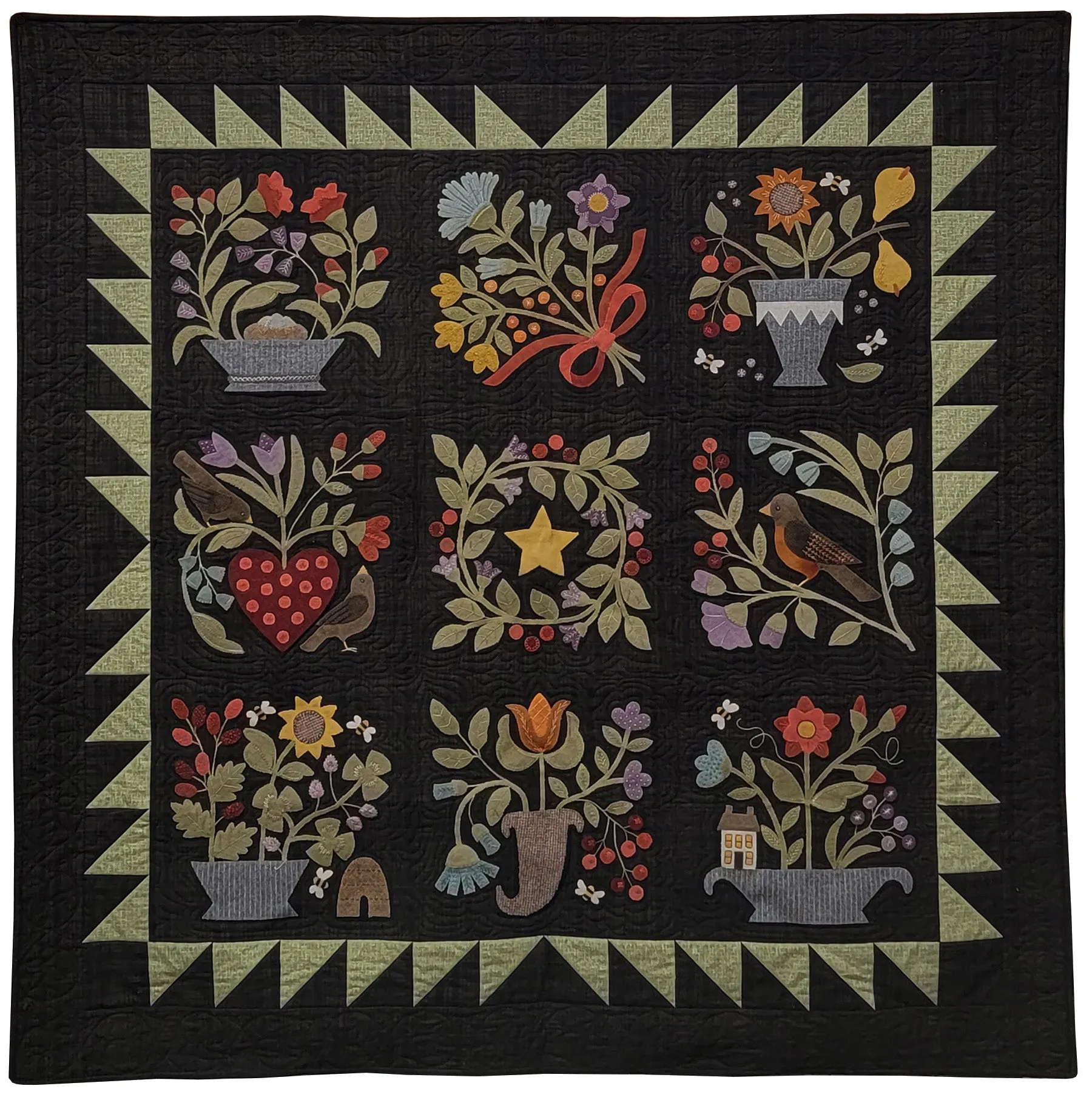 #KB2208 Folk Art Sampler Garden Home