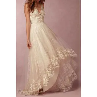 Ketty More Women Beatiful Lace Irregular Gown Wedding Dress-KMWC13441