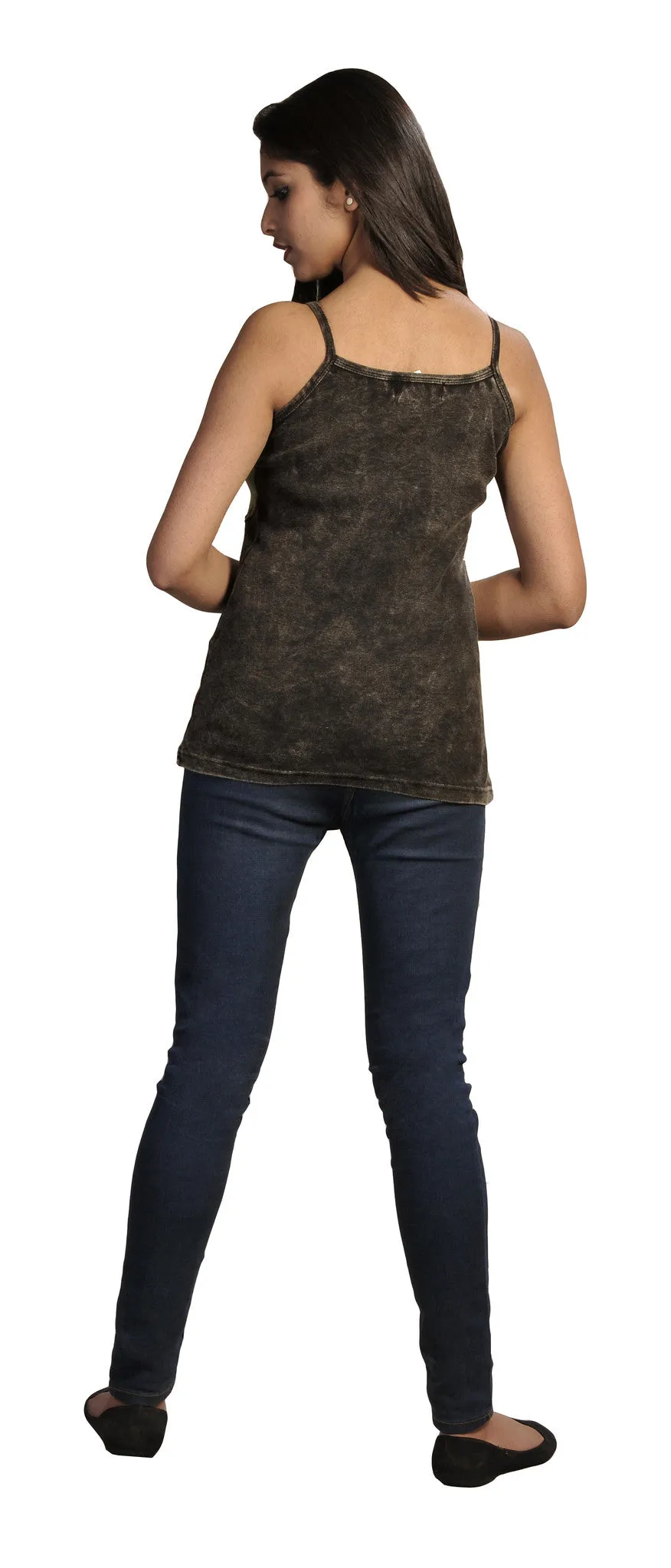 Ladies Sleeveless Strap tank Tops Shirt Vest with Embroidery
