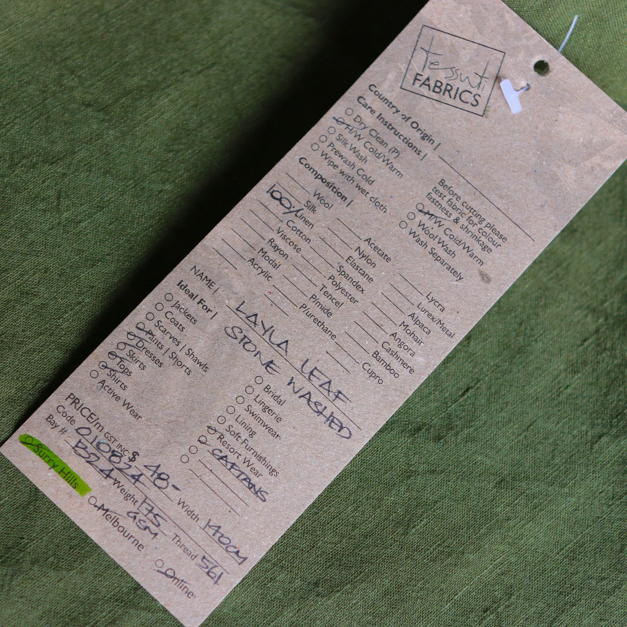 Layla Leaf Stone Washed Linen