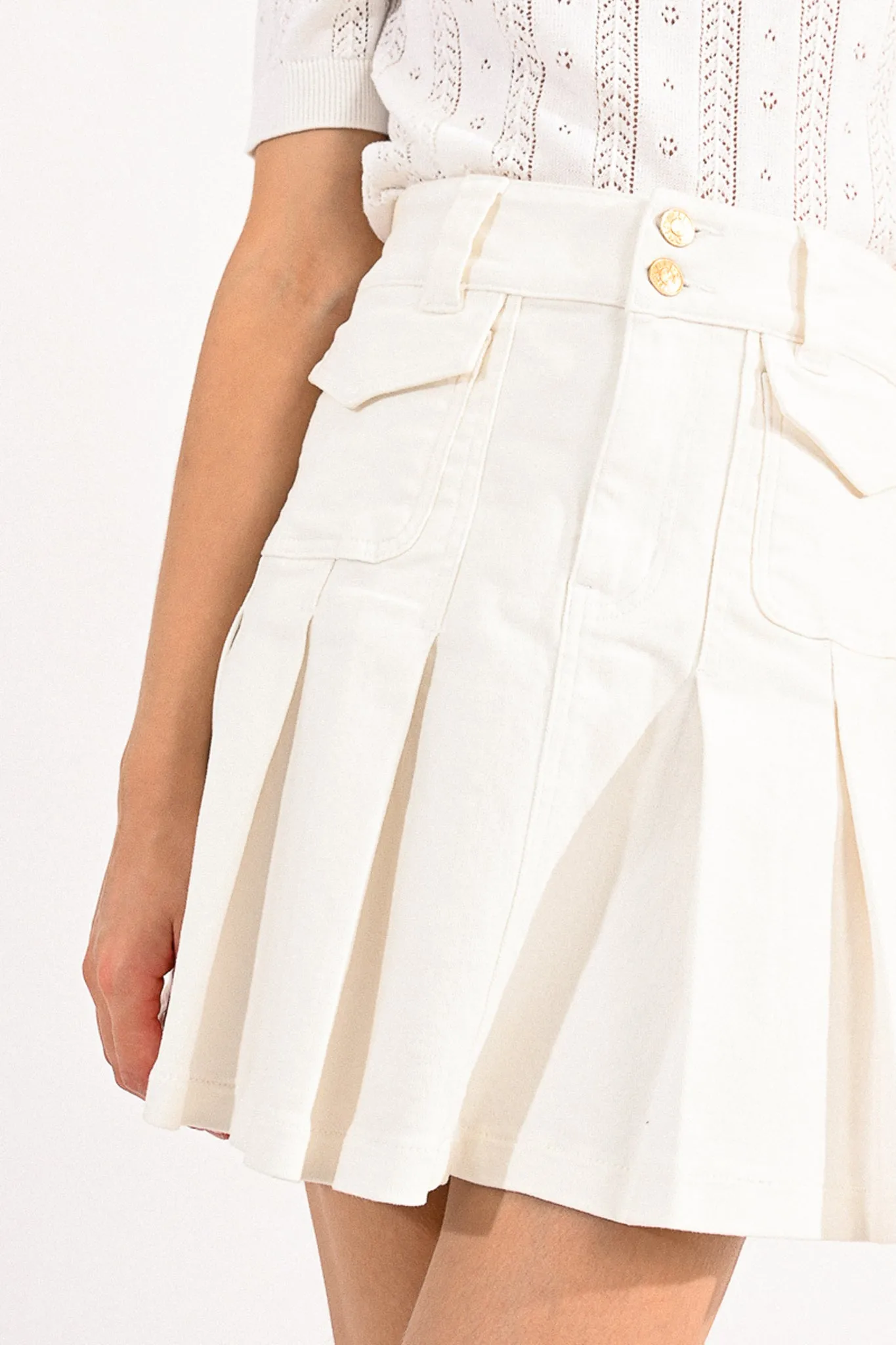 Lili Sidonio White Pleated Tennis Like Skirt