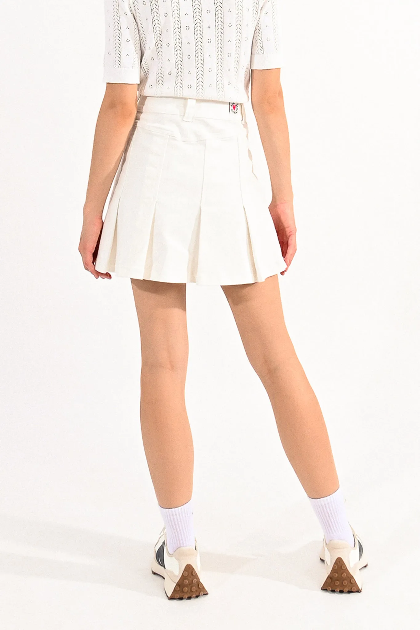 Lili Sidonio White Pleated Tennis Like Skirt