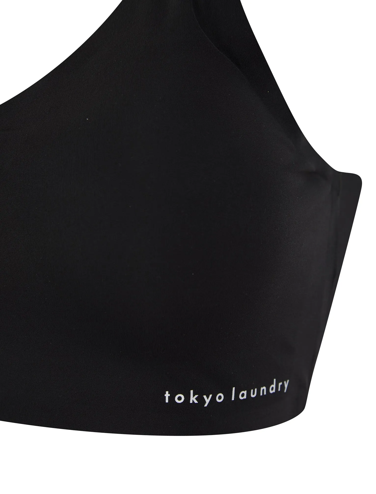 Lola (2 Pack) Non-Wired Full Cup Soft Padded Stretch Nylon Bralette with Back Lace Detail in Jet Black / Mink - Tokyo Laundry