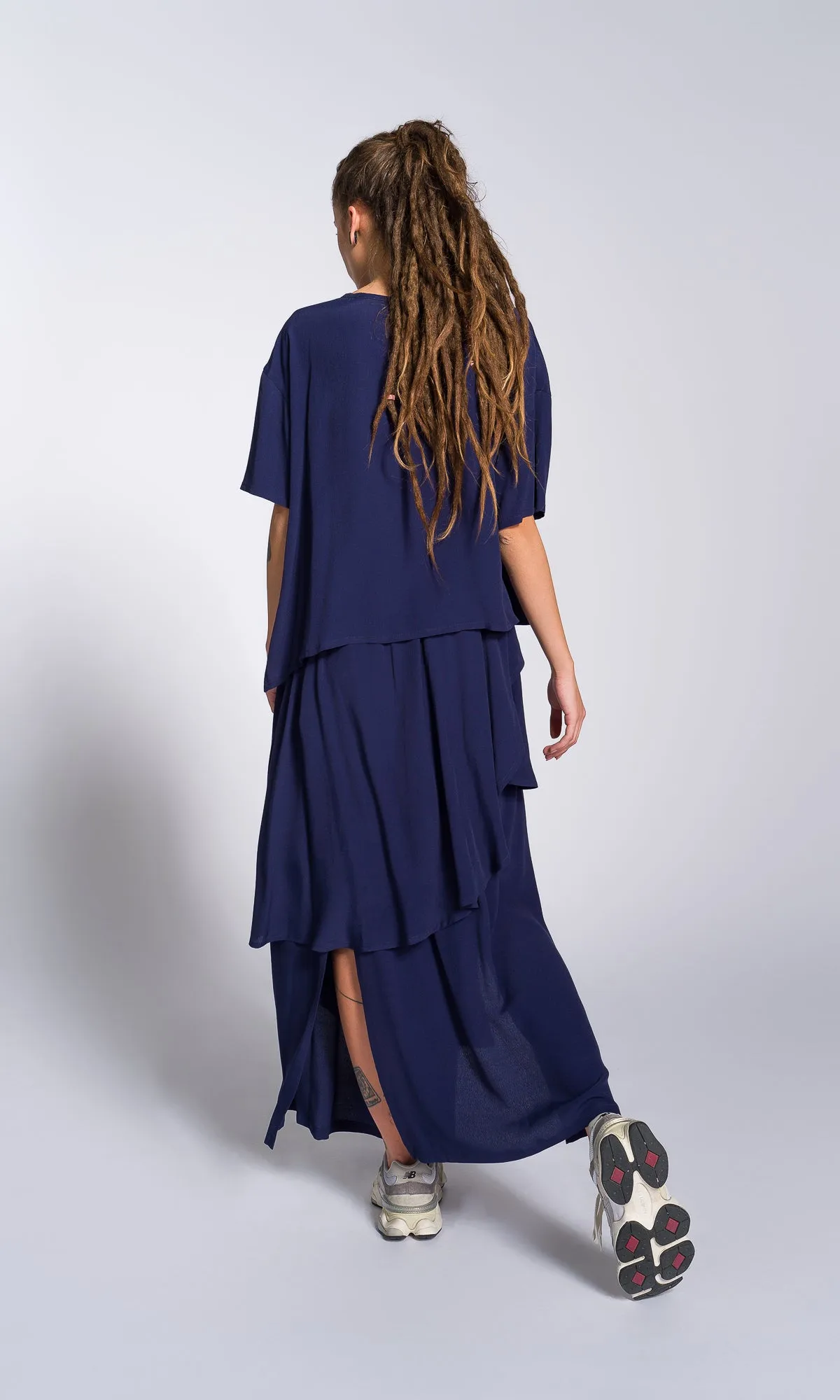 Loose T-Shirt with Asymmetric Hem