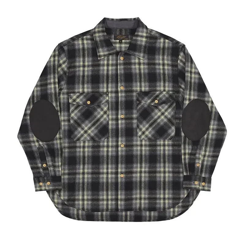Men's Flannel Shirt Western Cowboy with Long Sleeves and Pocket - Plaid
