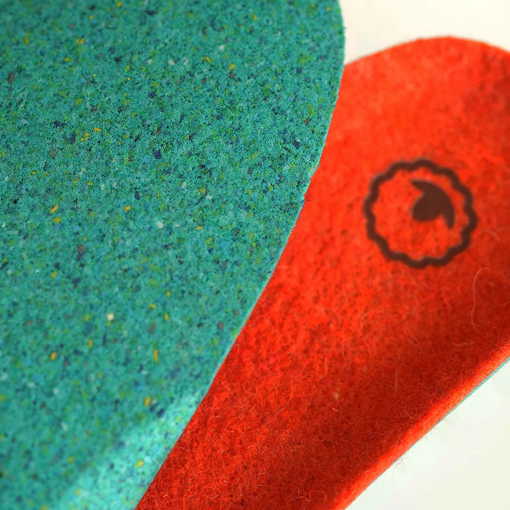 Merino Wool Blend Slippers (Wine/Orange)