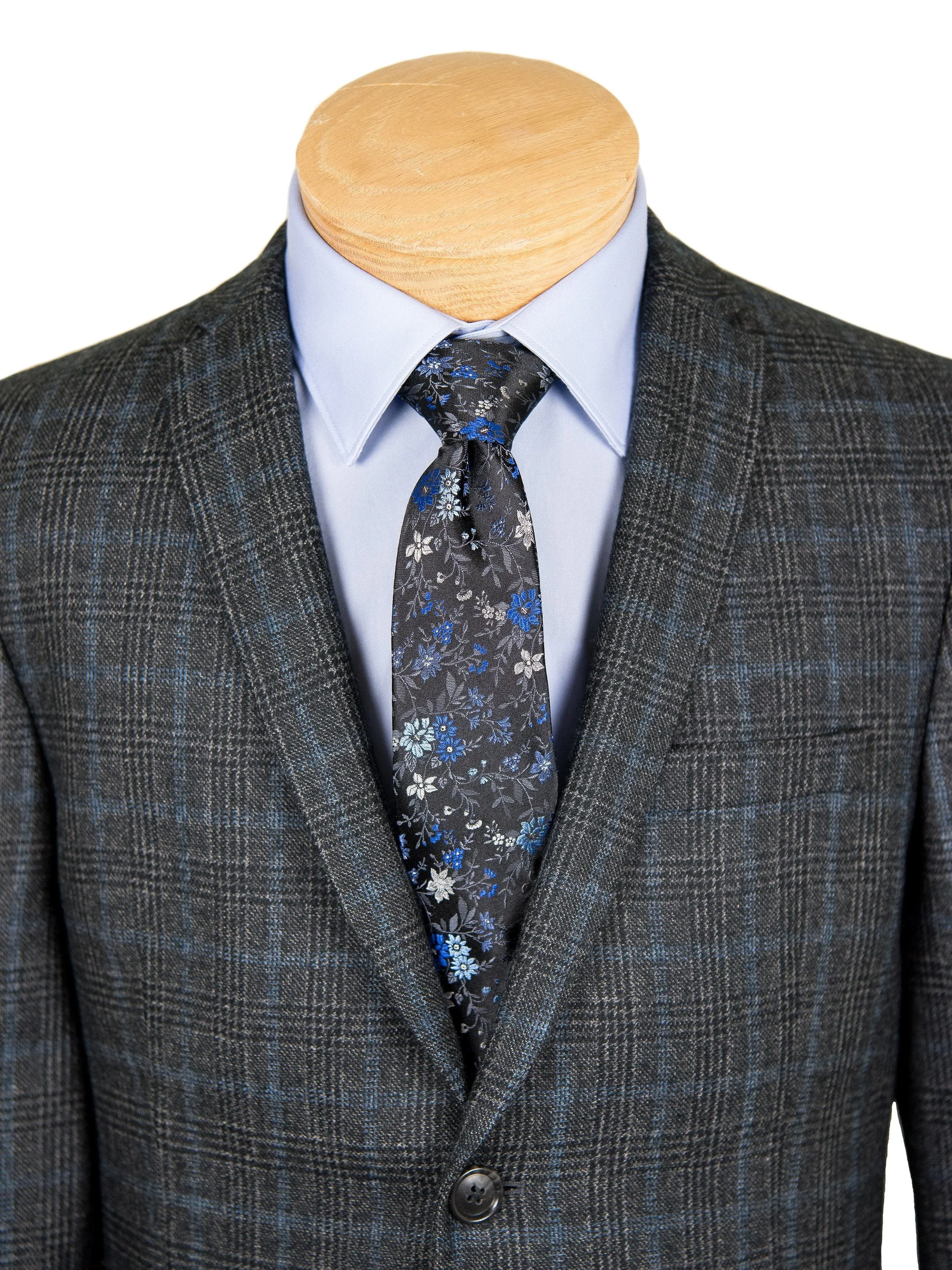 Michael Kors 27266 Boy's Sport Coat - Skinny Fit- Plaid - Charcoal