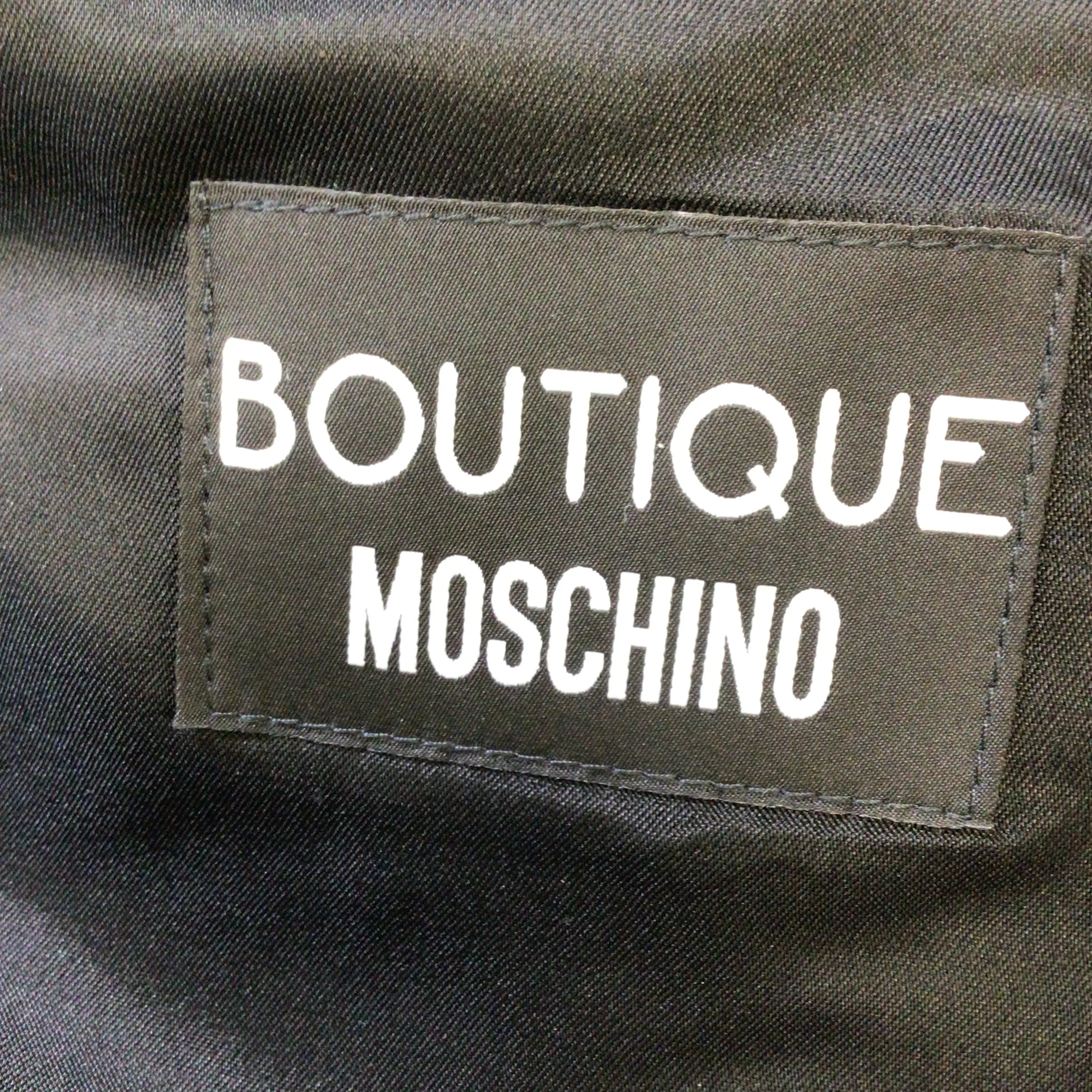 Moschino Green / Black / Silver Grommet Detail Sleeveless Wool Shift Dress