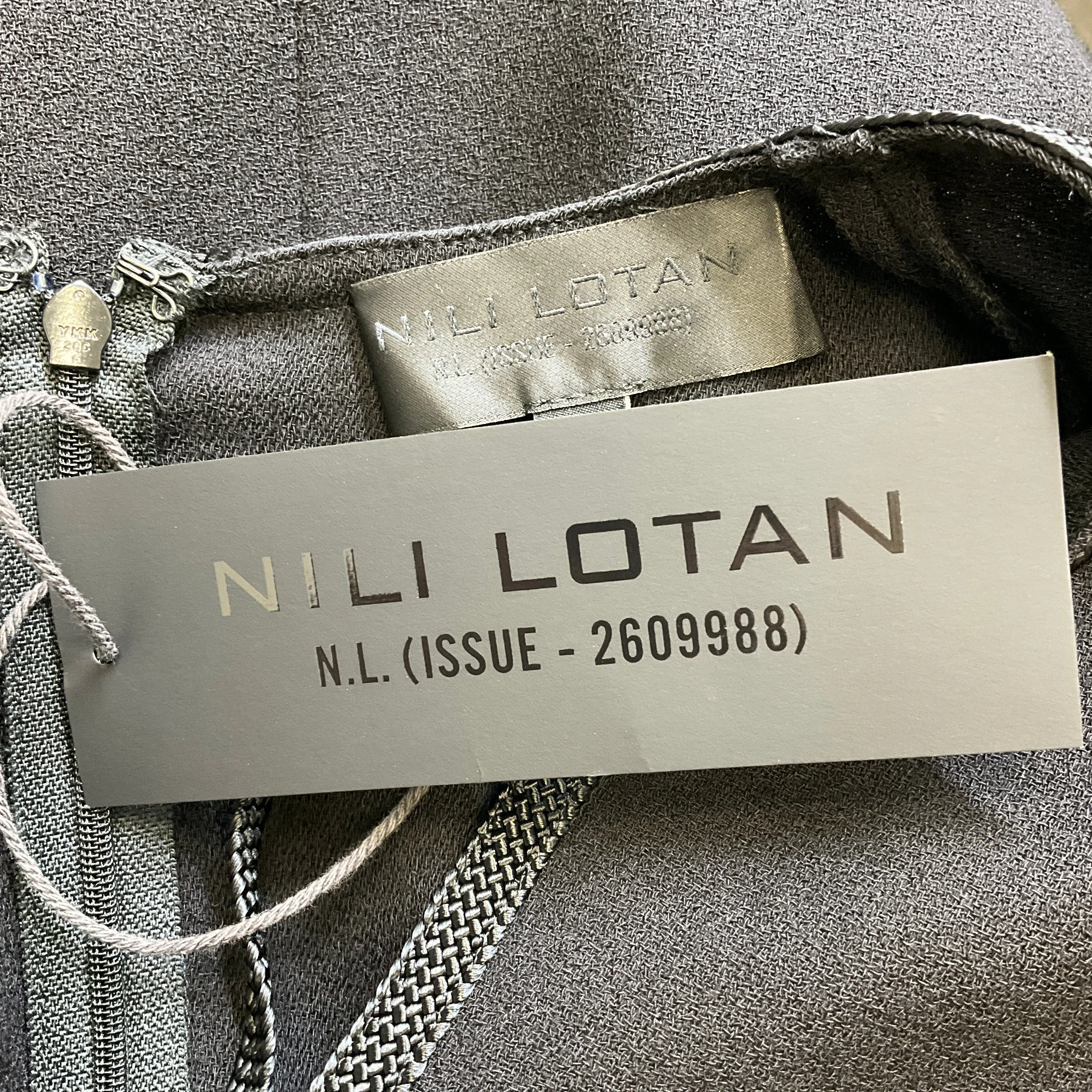 Nili Lotan Black Zita Tie Detail Wool Midi Dress