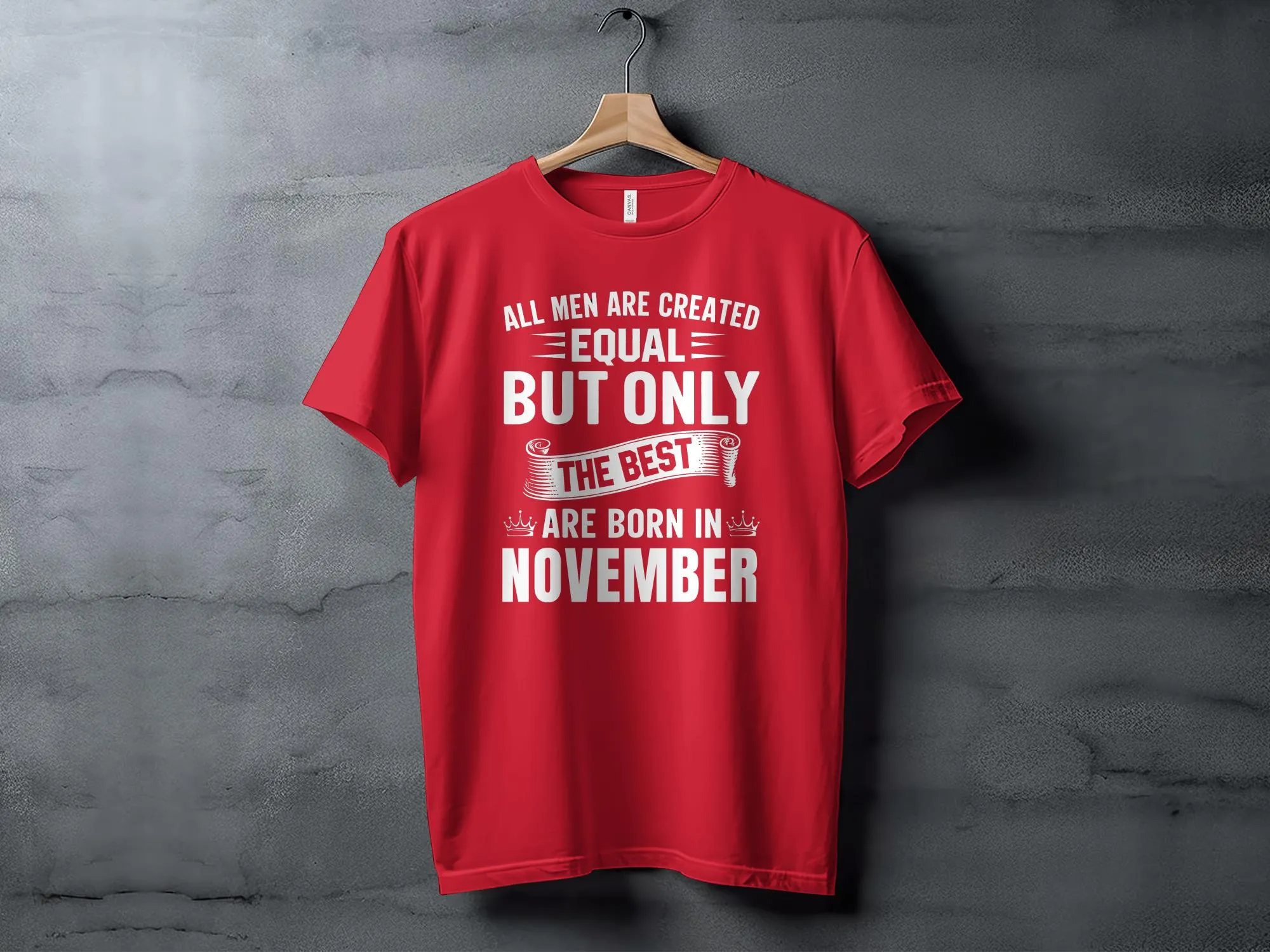 November Birthday T-Shirt, All Men Are Equal Best Born November Tee, Men's Graphic Shirt, Unique Birthday Gift, Scorpio Sagittarius Top