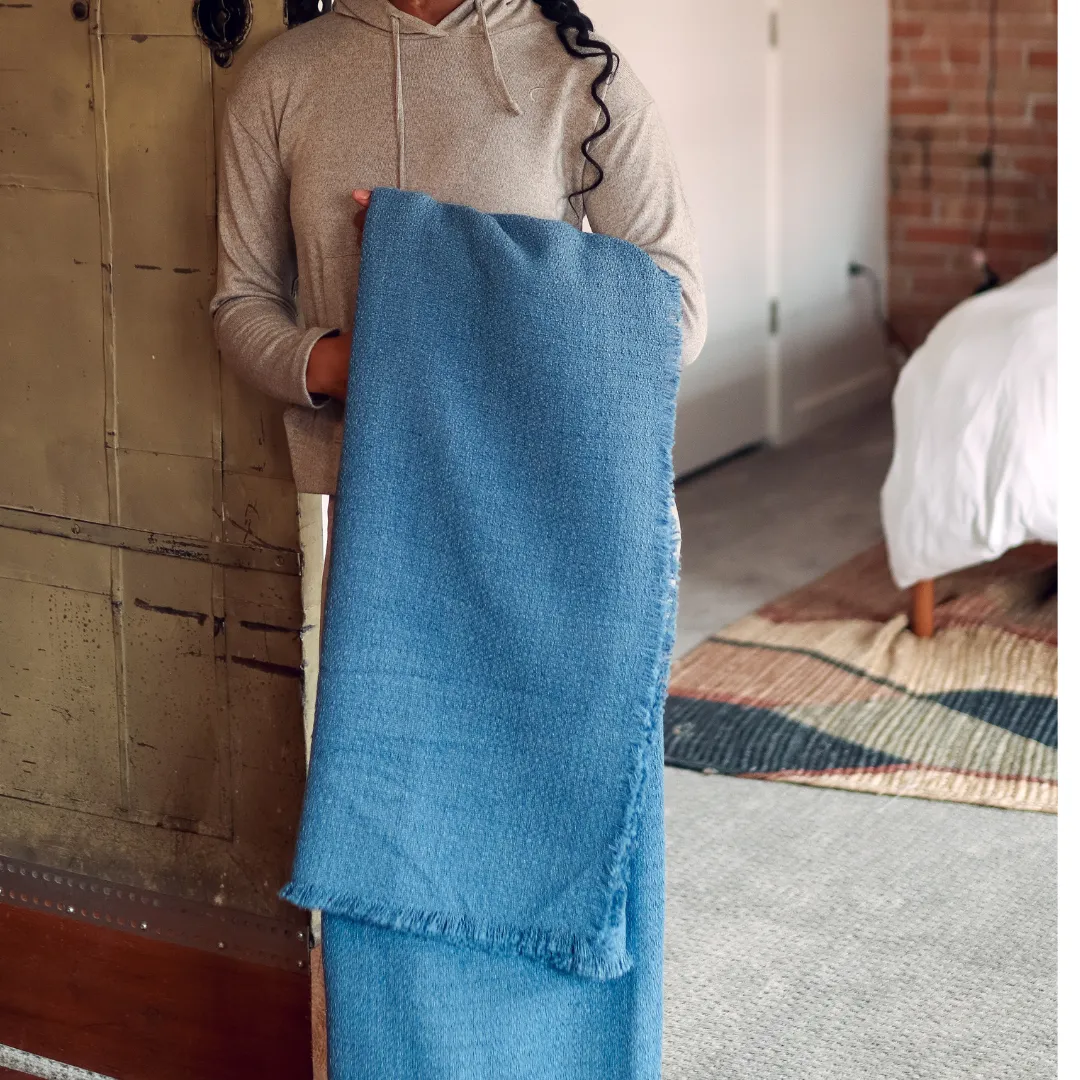 Plain Color Textured Throw Blankets 52" X 70"  1.5" FRINGE