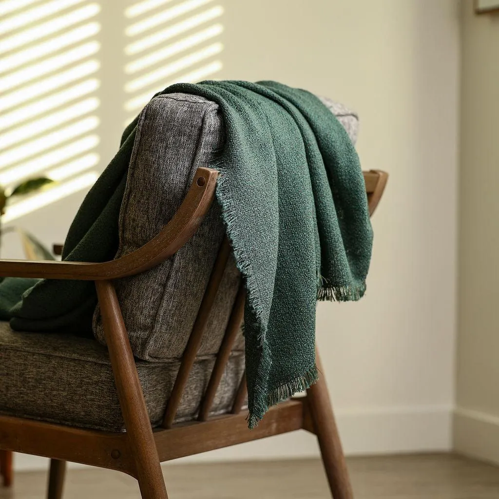 Plain Color Textured Throw Blankets 52" X 70"  1.5" FRINGE