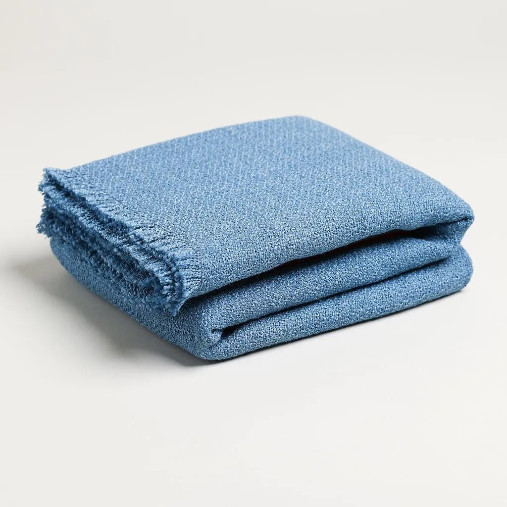 Plain Color Textured Throw Blankets 52" X 70"  1.5" FRINGE