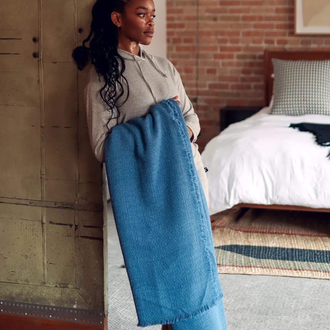 Plain Color Textured Throw Blankets 52" X 70"  1.5" FRINGE