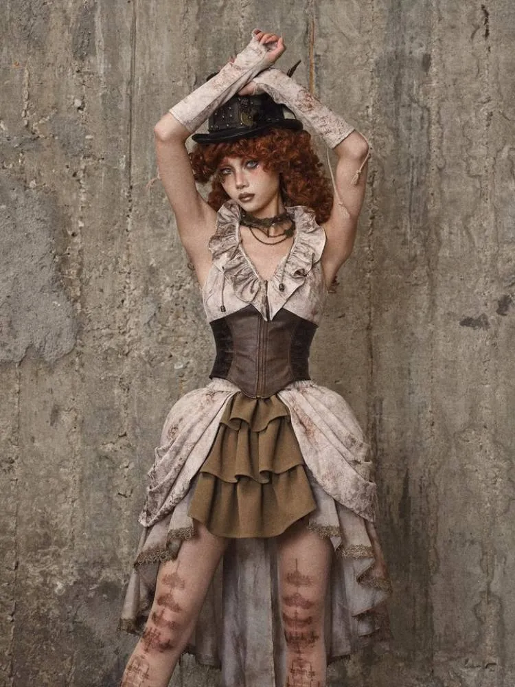Pleated tail skirt【s0000008167】