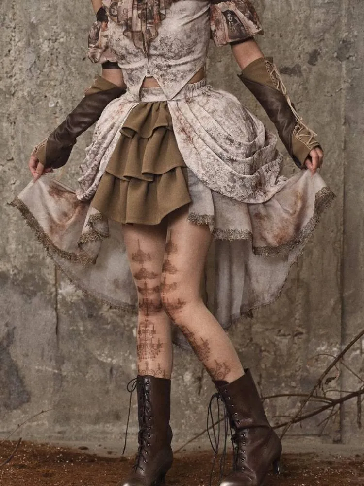 Pleated tail skirt【s0000008167】