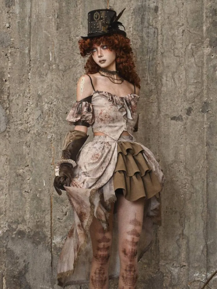 Pleated tail skirt【s0000008167】