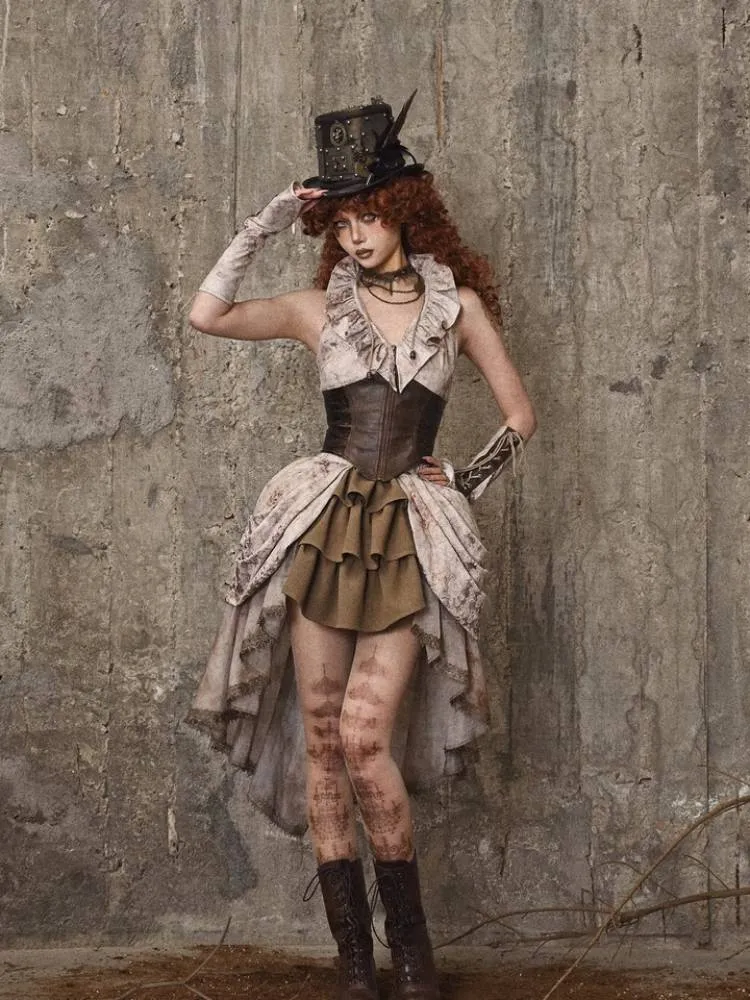 Pleated tail skirt【s0000008167】
