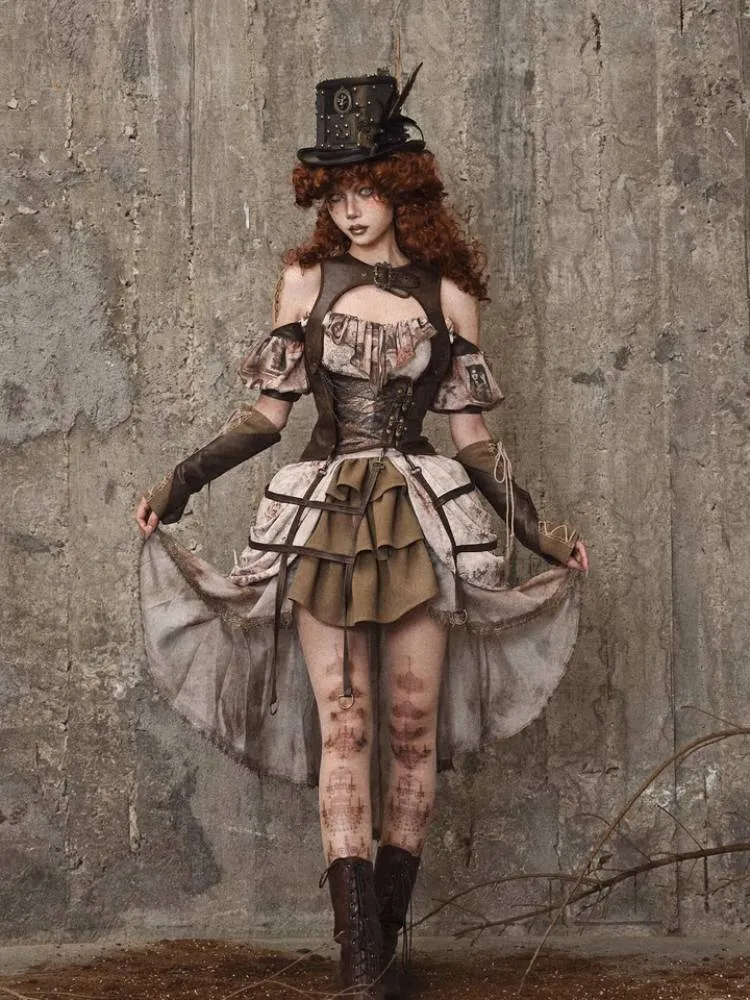 Pleated tail skirt【s0000008167】