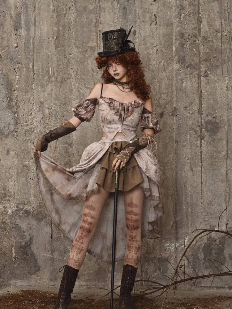 Pleated tail skirt【s0000008167】