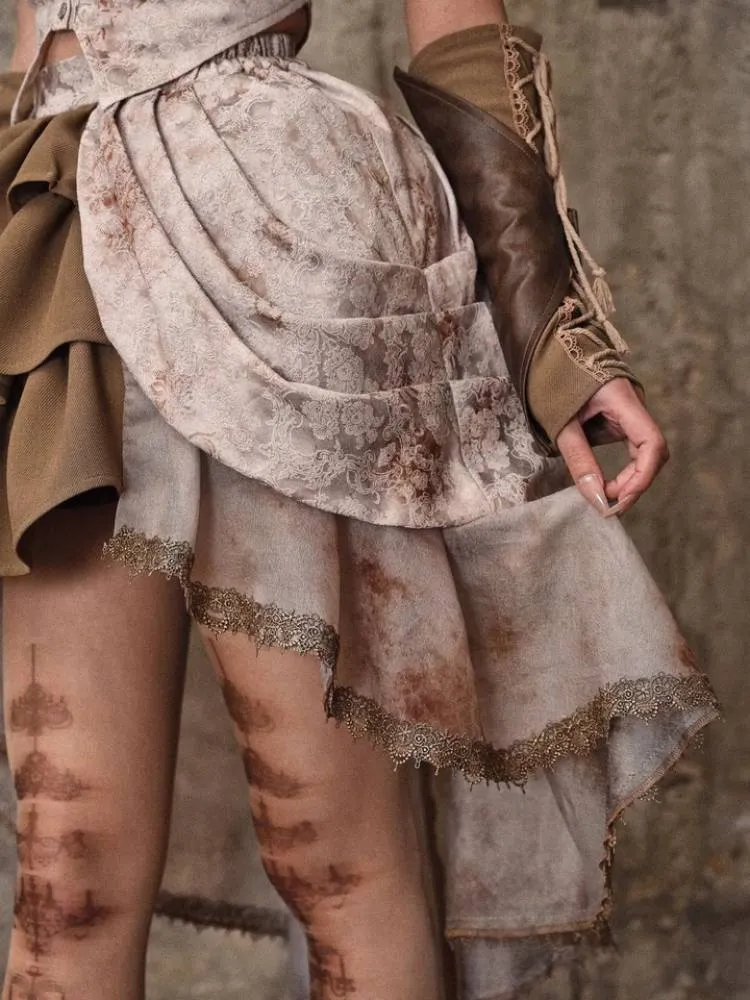 Pleated tail skirt【s0000008167】