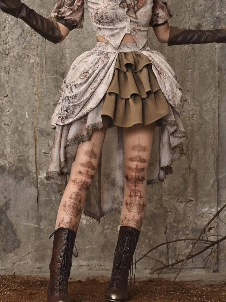 Pleated tail skirt【s0000008167】