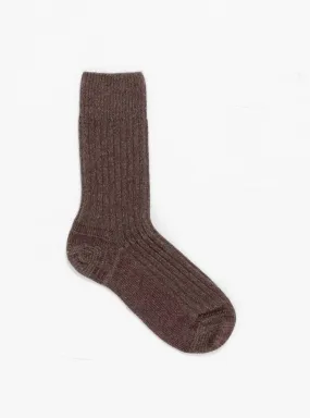 Rib Overankle Socks Teak Brown/Angle Burgundy