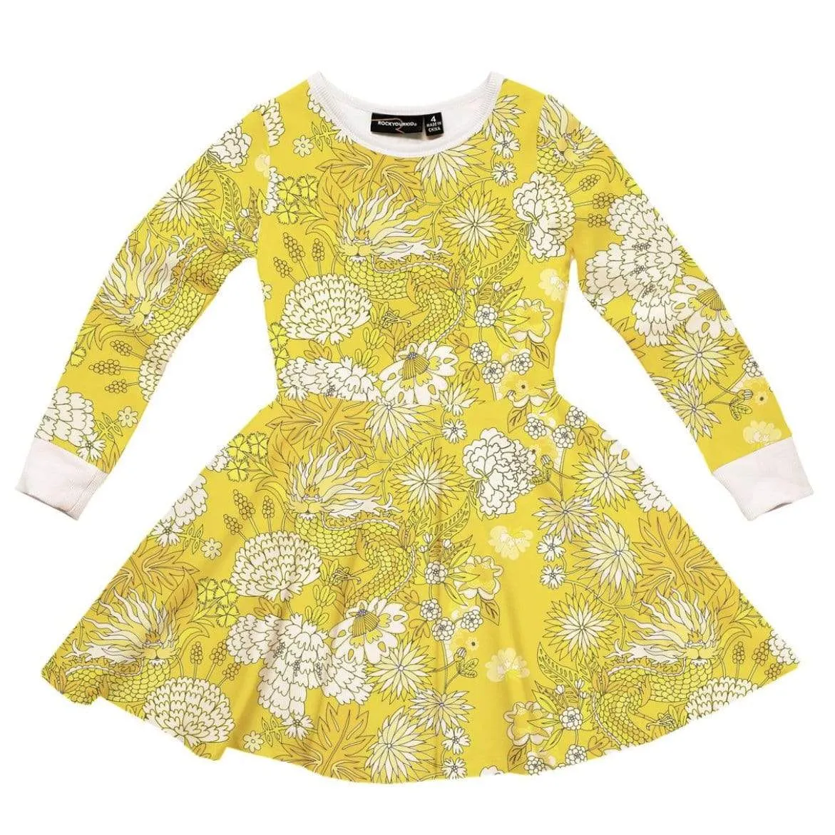 Rock Your Kid Golden Dragon Girls Dress